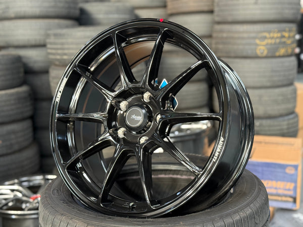 New 17x7.5 ET42 Advanti Aria (4 wheel) 5x114.3 Gloss Black