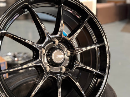 New 17x7.5 ET42 Advanti Aria (4 wheel) 5x114.3 Gloss Black