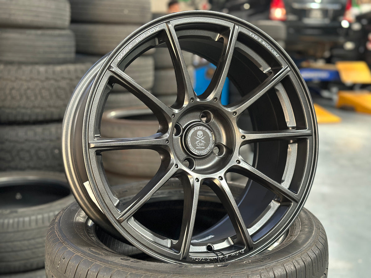 New 17X8 ET38 Raxer RP10X Rim (4 wheel) Matt Gunmetal  4X100
