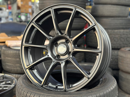 New 17X8 ET38 Raxer RP10X Rim (4 wheel) Matt Gunmetal  4X100
