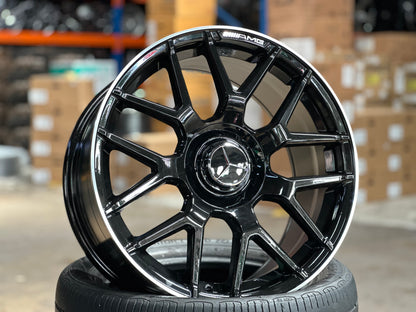 New 18x8 ET42 18x9 ET45 Mercedes AMG (4 wheels) GLOSS BLACK 5X112