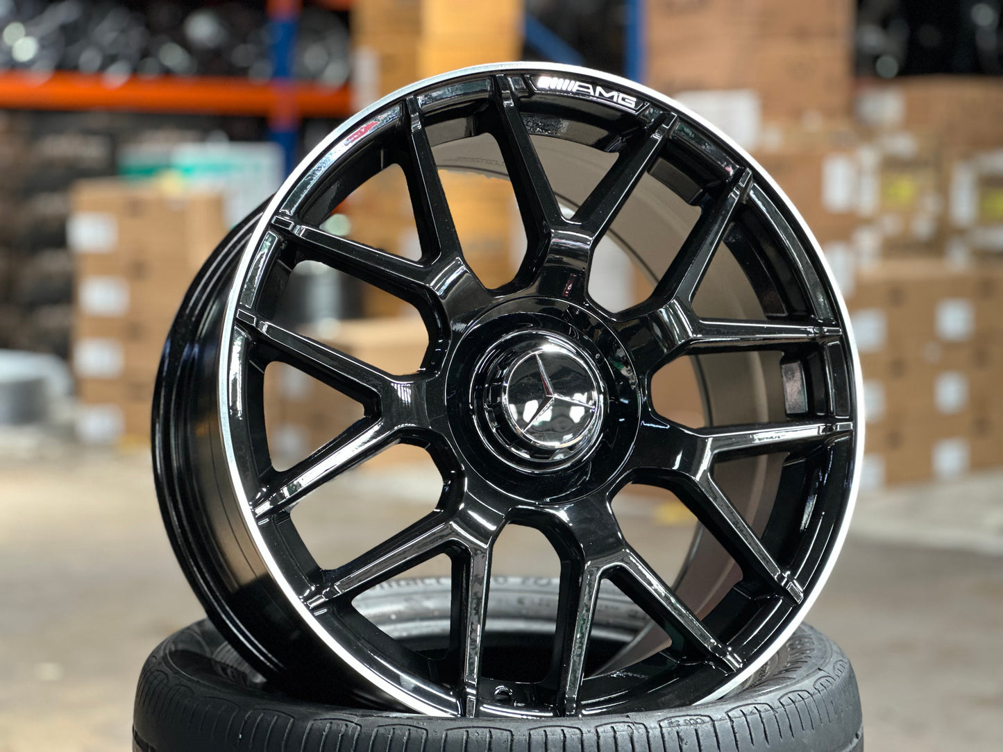 [Bundle] New 18x9 ET45 Mercedes AMG (2 wheels) GLOSS BLACK 5X112