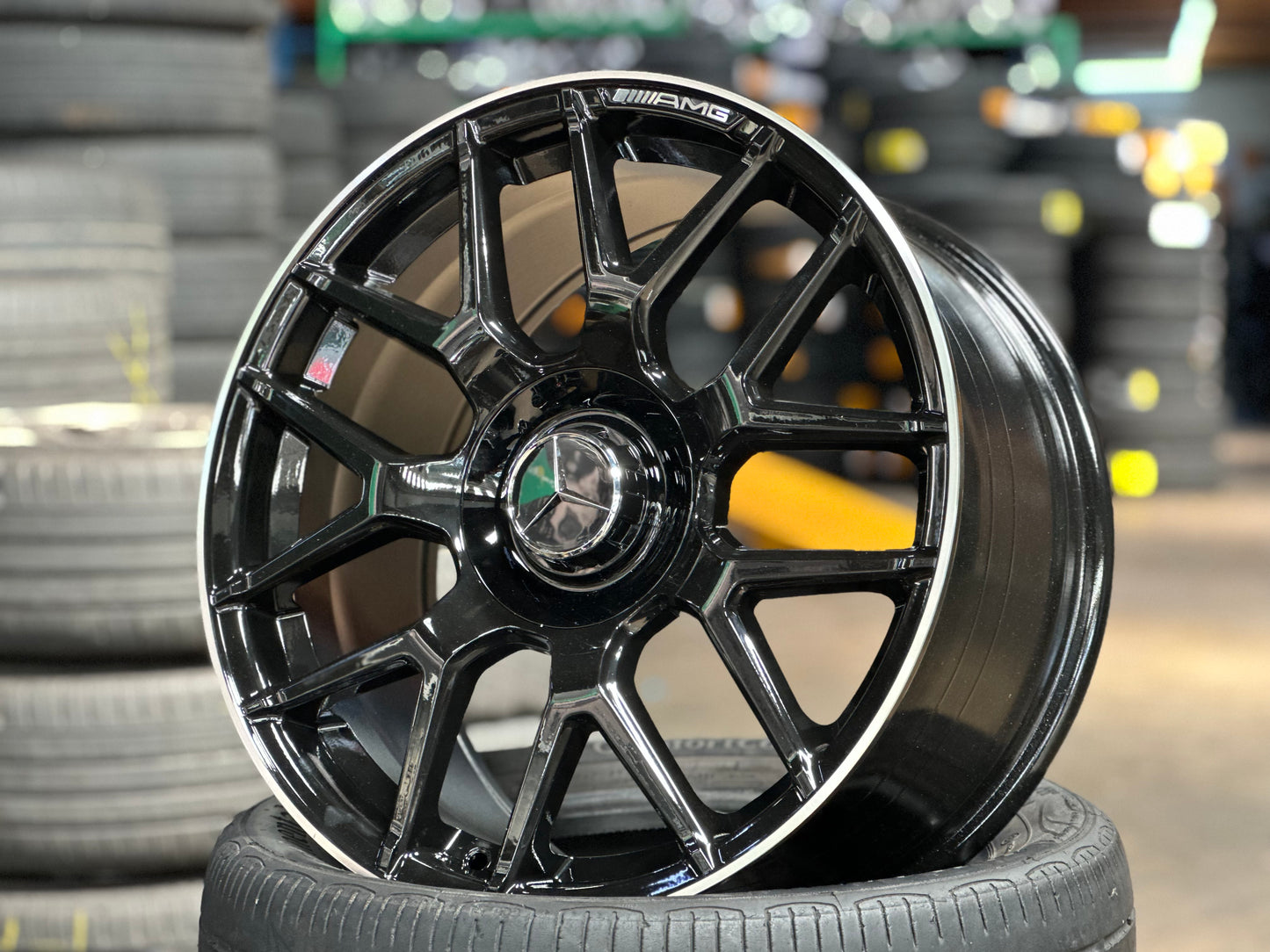 New 18x8 ET42 18x9 ET45 Mercedes AMG (4 wheels) GLOSS BLACK 5X112