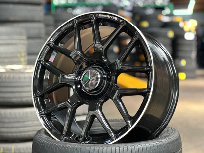 New 18x8 ET42 18x9 ET45 Mercedes AMG (4 wheels) GLOSS BLACK 5X112