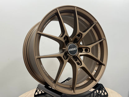 New  18x8.5 ET35 5x114.3 AOW G025 Style Satin Bronze Flow Formed Wheels (Set of 4)