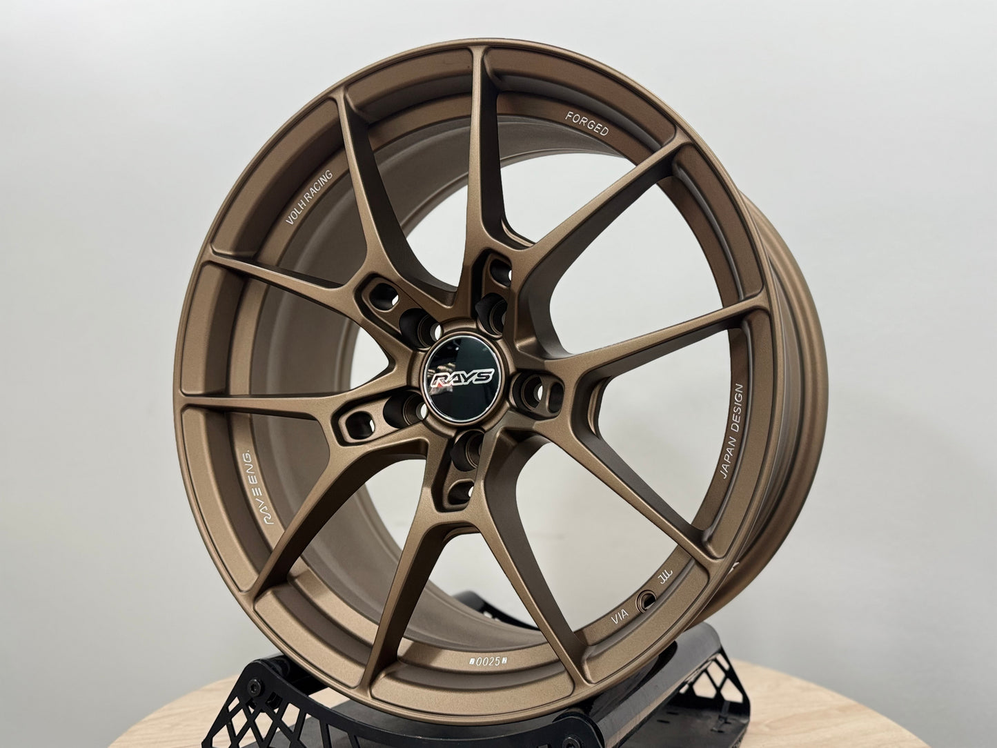 New  18x8.5 ET35 5x114.3 AOW G025 Style Satin Bronze Flow Formed Wheels (Set of 4)