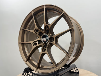 New  18x8.5 ET35 5x114.3 AOW G025 Style Satin Bronze Flow Formed Wheels (Set of 4)