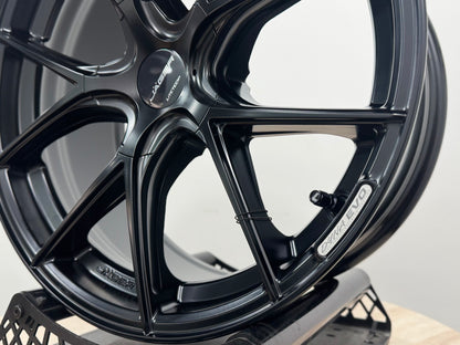 New 18x8.5 ET35 5x114.3 Lenso Jager Dyna-Evo Satin Black Flow Formed Wheels (Set of 4)