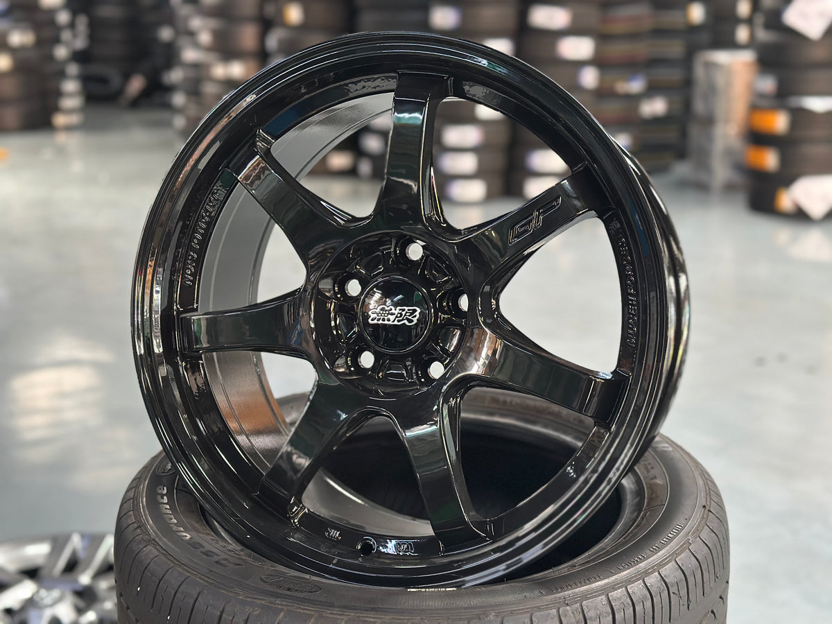 New 17X8 ET35 Mugen GP Design Rim (4 wheel) Gloss Black 5X114.3