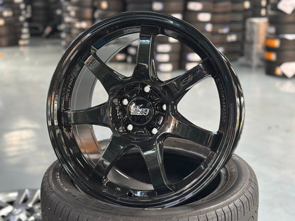 New 17X8 ET35 Mugen GP Design Rim (4 wheel) Gloss Black 5X114.3