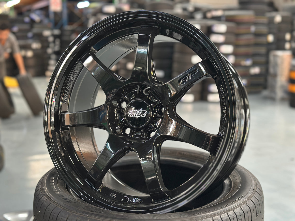 New 17X8 ET35 Mugen GP Design Rim (4 wheel) Gloss Black 5X114.3