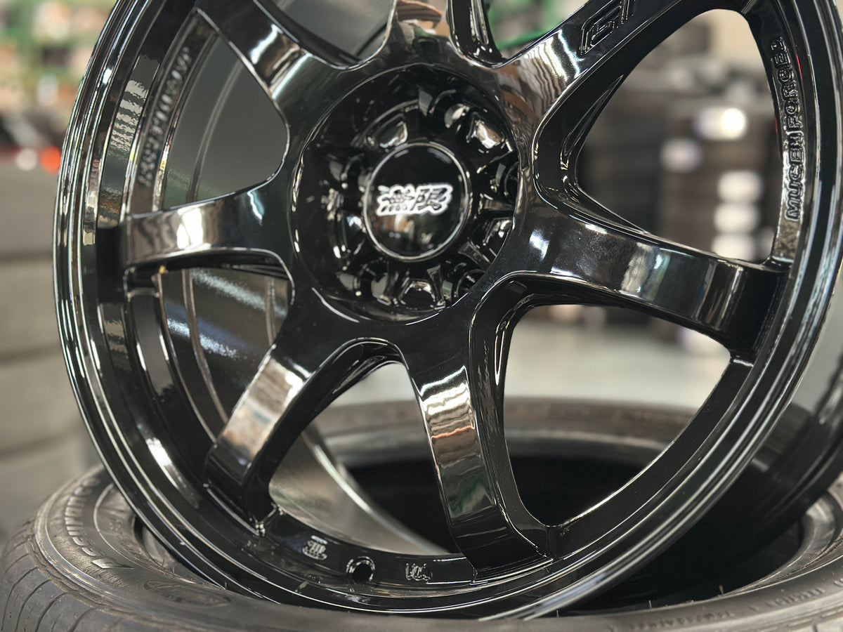 New 17X8 ET35 Mugen GP Design Rim (4 wheel) Gloss Black 5X114.3