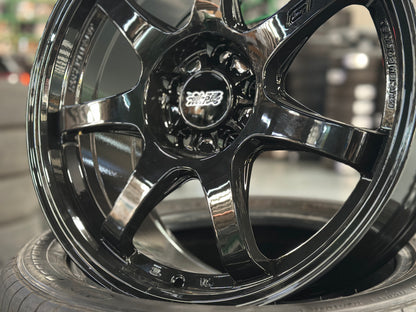 New 17X8 ET35 Mugen GP Design Rim (4 wheel) Gloss Black 5X114.3