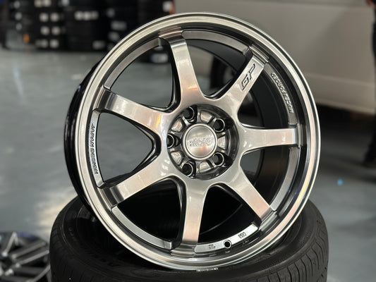 New 17x8 ET35 Mugen GP Design (4 wheel) 5x114.3 Hyper Black