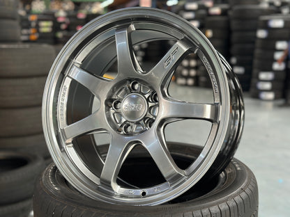 New 17x8 ET35 Mugen GP Design (4 wheel) 5x114.3 Hyper Black