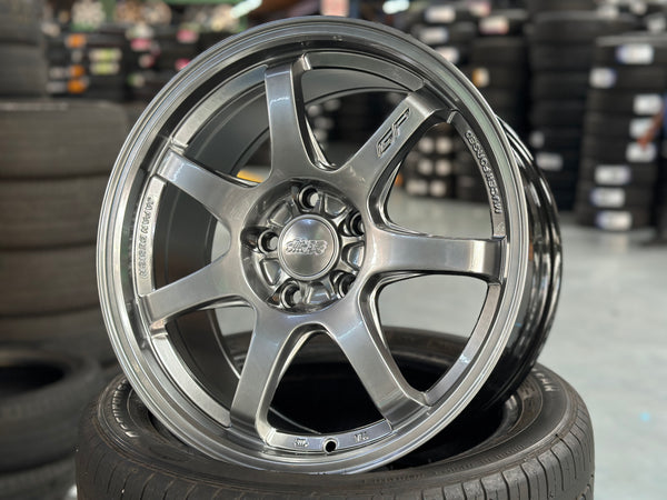 New 17x8 ET35 Mugen GP Design (4 wheel) 5x114.3 Hyper Black