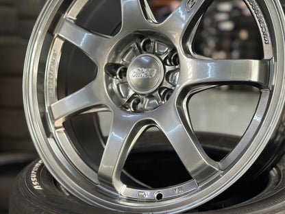 New 17x8 ET35 Done Mugen GP (4 wheel) 5x114.3 Hyper Black