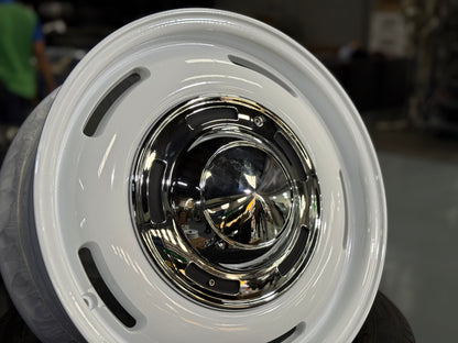 17x7 ET42 5x112 Pearl White Alloy Wheels (Set of 4)