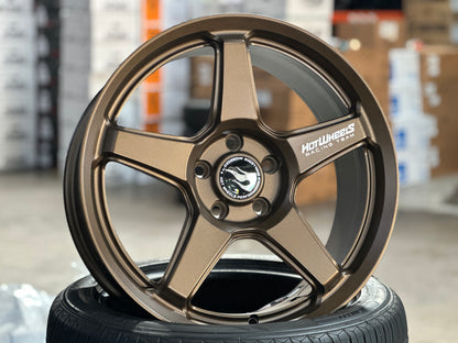 New 18x8 ET42 Hotwheels HW01 Flow Formed Rim Diamond Black 5x112