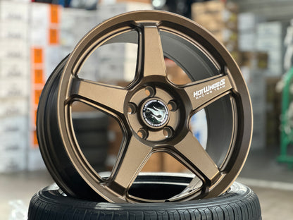 New 18x8 ET42 Hotwheels HW01 Flow Formed Rim Racing Bronze 5x112