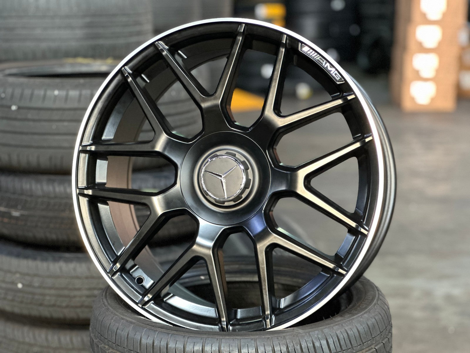 New 19X8.5 ET42 Mercedes Deisgn AMG A45 Rim (4 wheel) Matt Black 5X112 ...