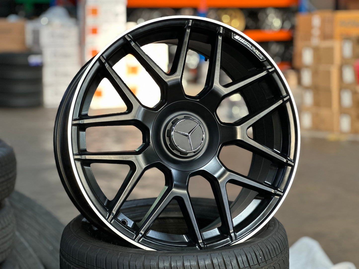 New 19X8.5 ET42 Mercedes Deisgn AMG A45 Rim (4 wheel) Matt Black 5X112