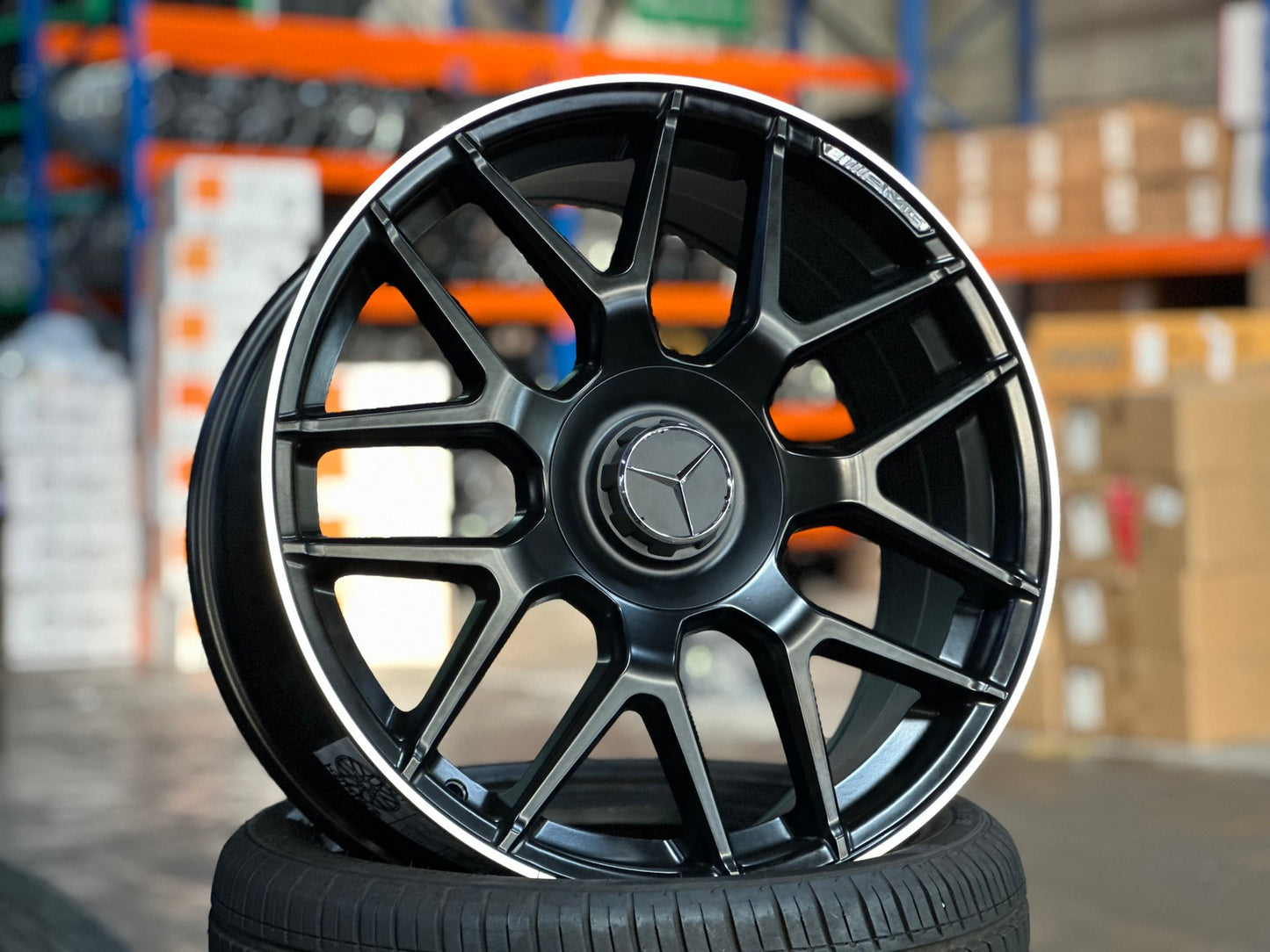 New 19X8.5 ET42 Mercedes Deisgn AMG A45 Rim (4 wheel) Matt Black 5X112