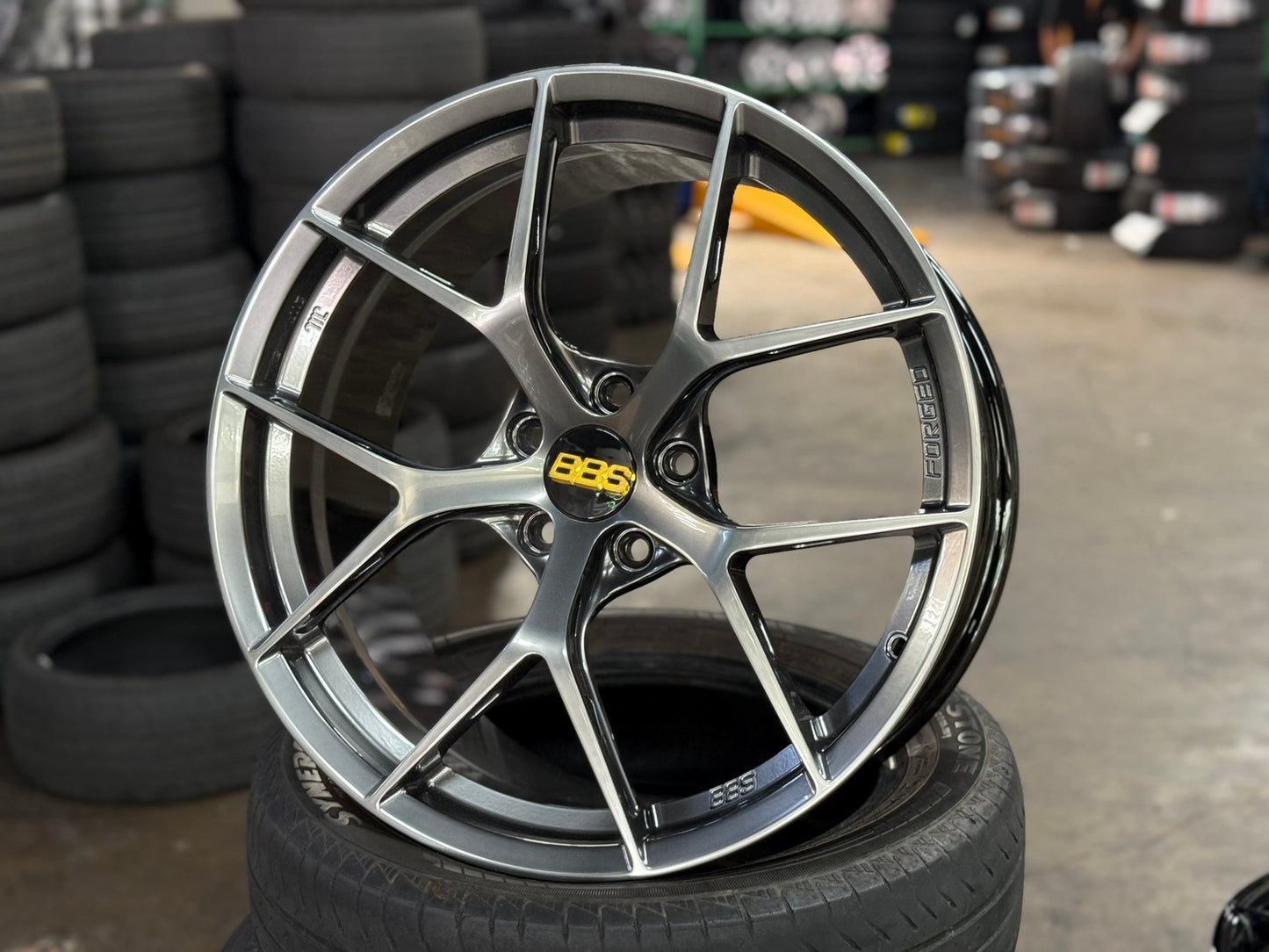 New 19X9 ET45 Overdrive Forged FIR Design Rim (4 wheel) Gloss Gunmetal 5X112