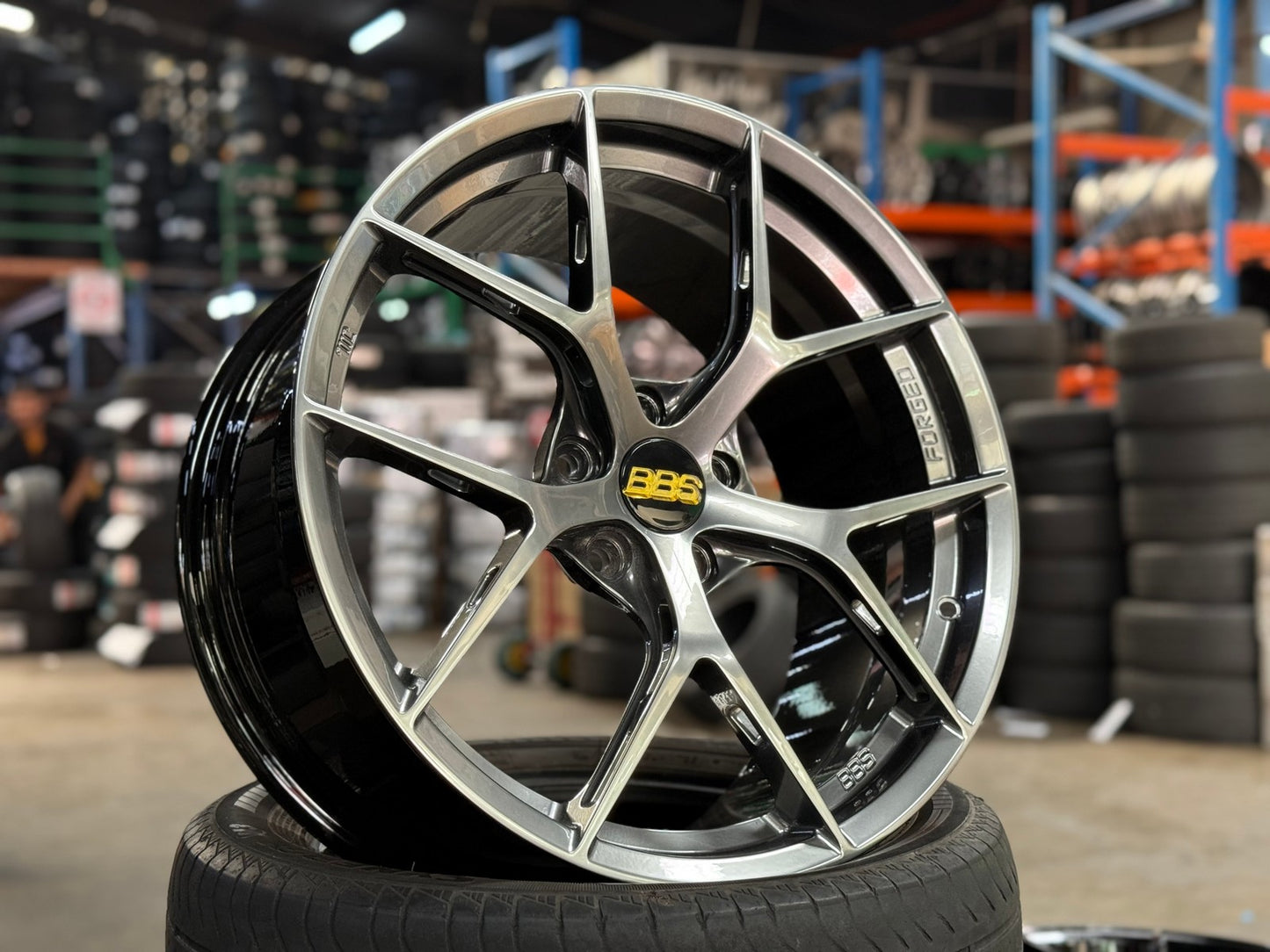 New 19X9 ET45 Overdrive Forged FIR Design Rim (4 wheel) Gloss Gunmetal 5X112