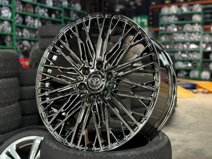 New 22X9 ET45 Overdrive Forged Wald Rim (4 wheel) Black Chrome 6X139.7