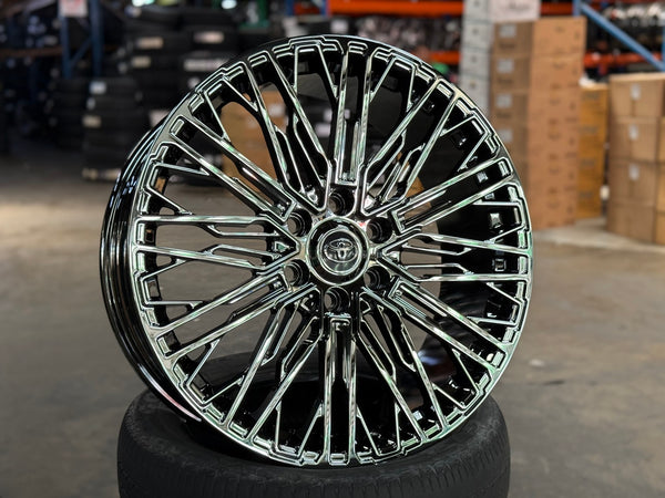 New 22X9 ET45 Overdrive Forged Wald Rim (4 wheel) Black Chrome 6X139.7