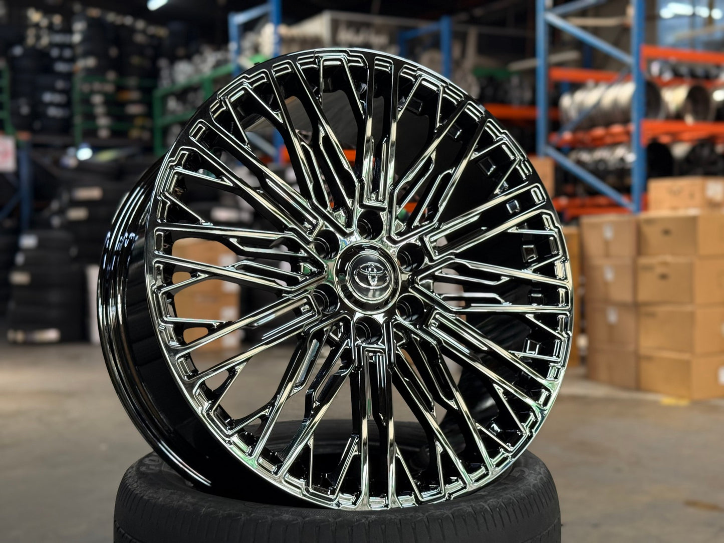 New 22X9 ET45 Overdrive Forged Wald Rim (4 wheel) Black Chrome 6X139.7