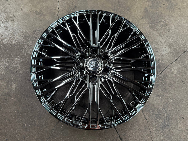 New 22X9 ET45 Overdrive Forged Wald Rim (4 wheel) Black Chrome 6X139.7