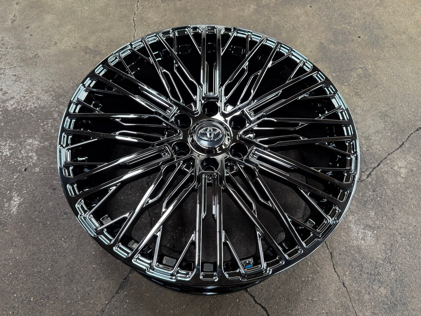 New 22X9 ET45 Overdrive Forged Wald Rim (4 wheel) Black Chrome 6X139.7