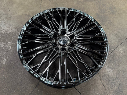 New 22X9 ET45 Overdrive Forged Wald Rim (4 wheel) Black Chrome 6X139.7