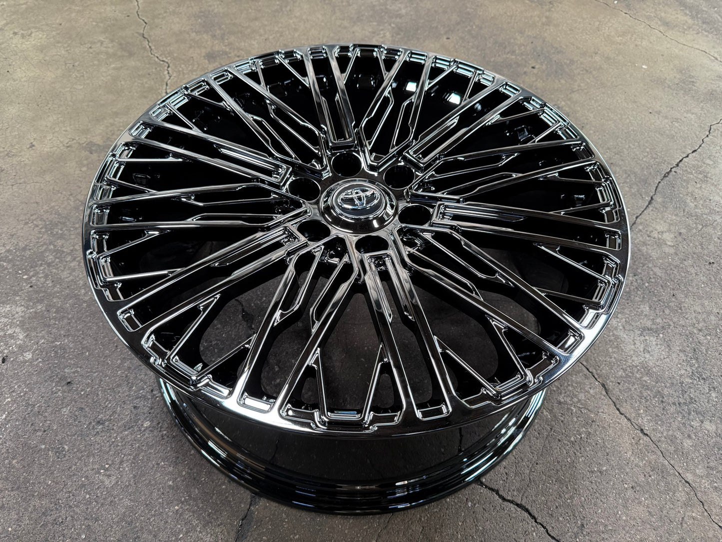 New 22X9 ET45 Overdrive Forged Wald Rim (4 wheel) Black Chrome 6X139.7