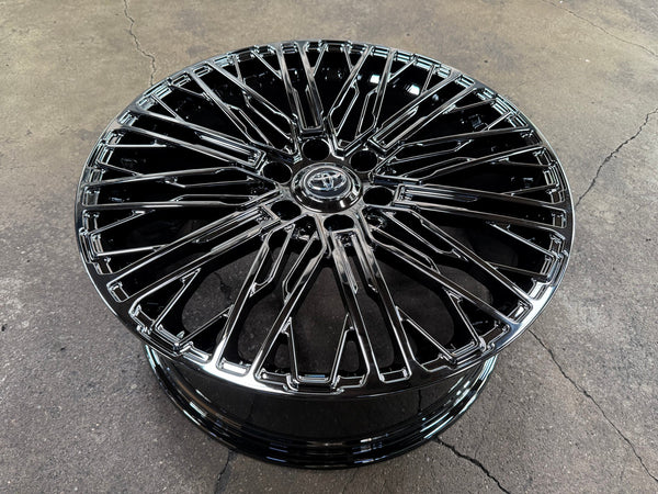 New 22X9 ET45 Overdrive Forged Wald Rim (4 wheel) Black Chrome 6X139.7