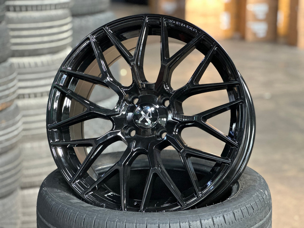 New 17X7.5 ET25 Varro Design Rim (4 wheel) Gloss Black 4X108