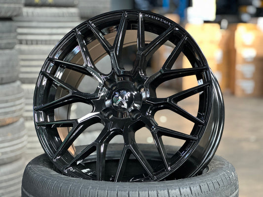 New 17X7.5 ET25 Varro Design Rim (4 wheel) Gloss Black 4X108