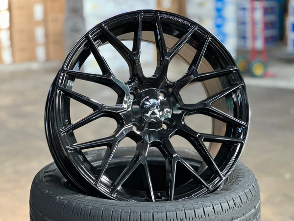 New 17X7.5 ET25 Varro Design Rim (4 wheel) Gloss Black 4X108