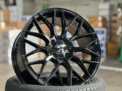 New 17X7.5 ET25 Varro Design Rim (4 wheel) Gloss Black 4X108
