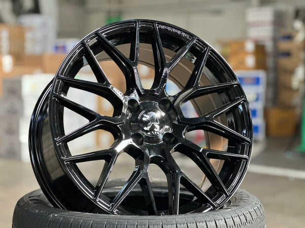 New 17X7.5 ET25 Varro Design Rim (4 wheel) Gloss Black 4X108