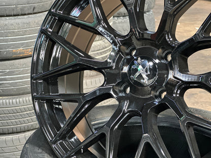 New 17X7.5 ET25 Varro Design Rim (4 wheel) Gloss Black 4X108