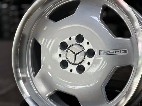 New 18X8 ET35 Mecedes Design Monoblock Rim (4 wheel) Gloss Silver 5X112