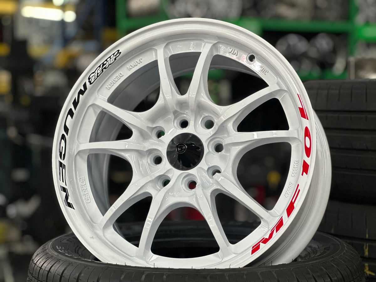 New 15X7 ET38 Mugen Design MF10 Rim (4 wheel) Gloss White 4X100