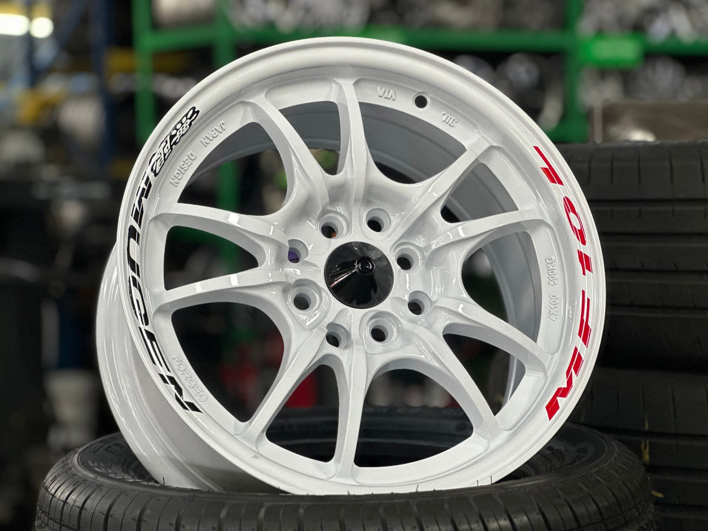 New 15X7 ET38 Mugen Design MF10 Rim (4 wheel) Gloss White 4X100