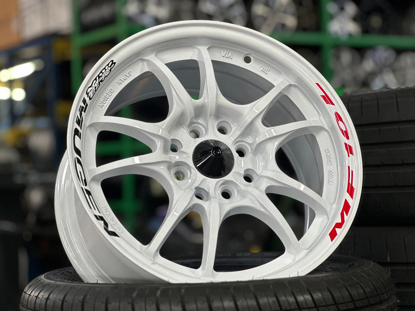 New 15X7 ET38 Mugen Design MF10 Rim (4 wheel) Gloss White 4X100