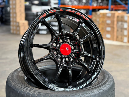 New 15X7 ET38 Mugen Design MF10 Rim (4 wheel) Gloss Black 4X100