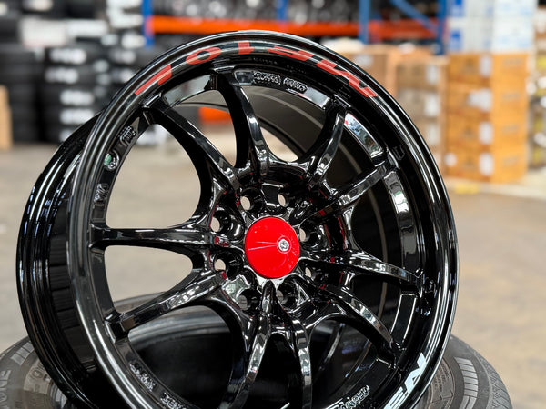 New 15X7 ET38 Mugen Design MF10 Rim (4 wheel) Gloss Black 4X114.3