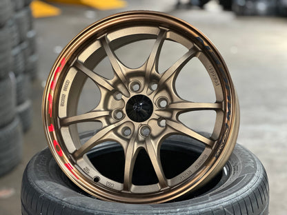 New 15X7 ET38 Mugen Design MF10 Rim (4 wheel) Matt Bronze 4X100
